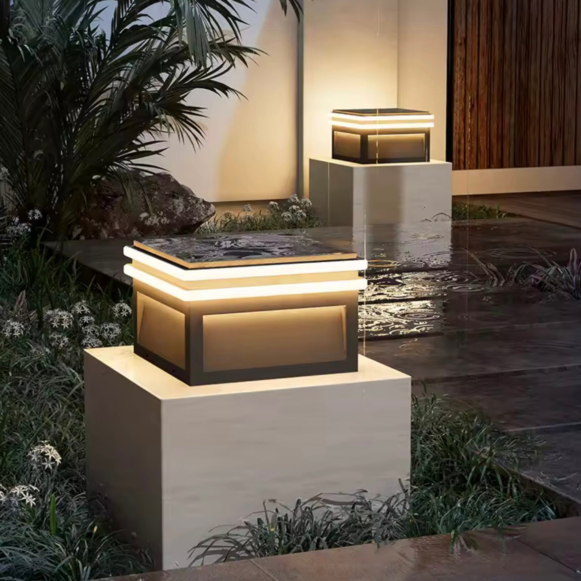 Luminous Block solar LED outdoor light block for garden and landscape lighting