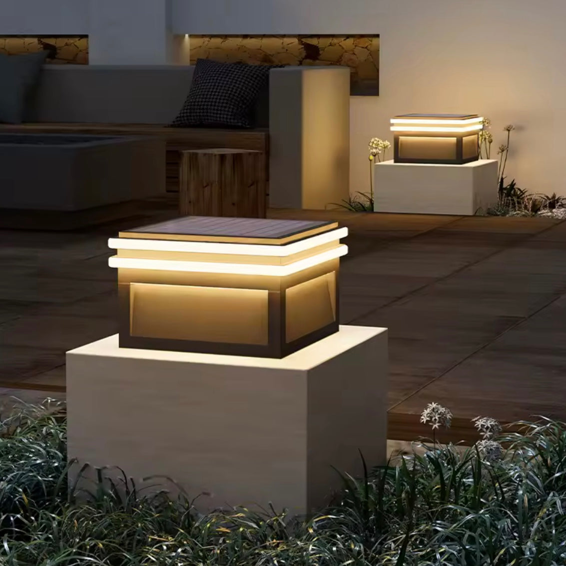 Luminous Block solar LED outdoor light block for garden and landscape lighting