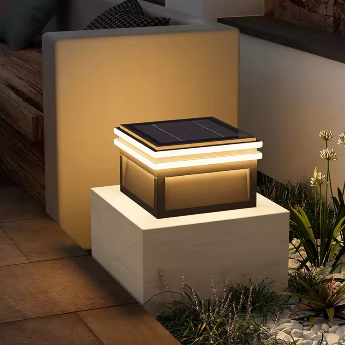 Luminous Block solar LED outdoor light block for garden and landscape lighting