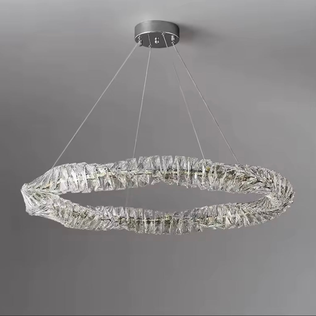 Halo Cristallin luxury crystal LED ring chandelier