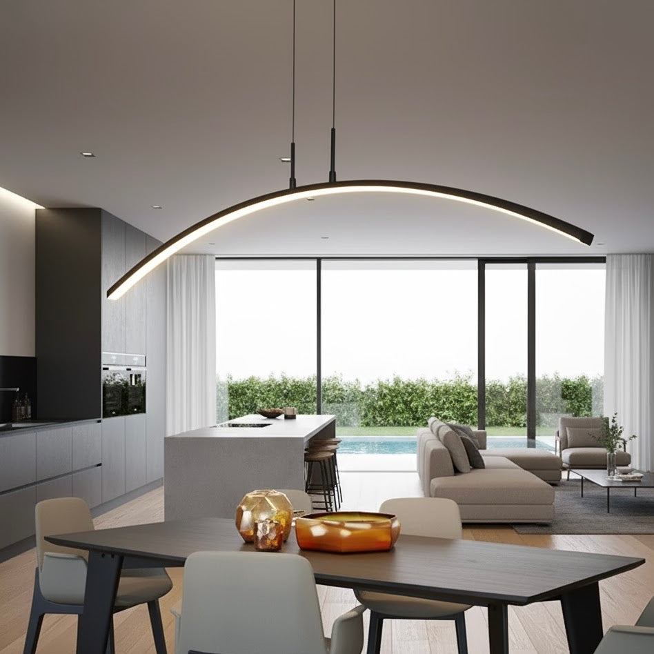 Aero Curve modern curved LED pendant light