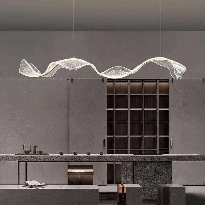 Aurora Wave luxury sculptural LED pendant light