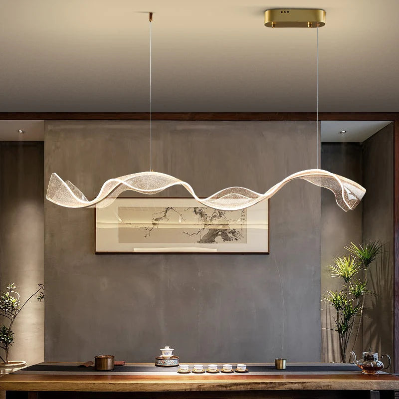 Aurora Wave luxury sculptural LED pendant light
