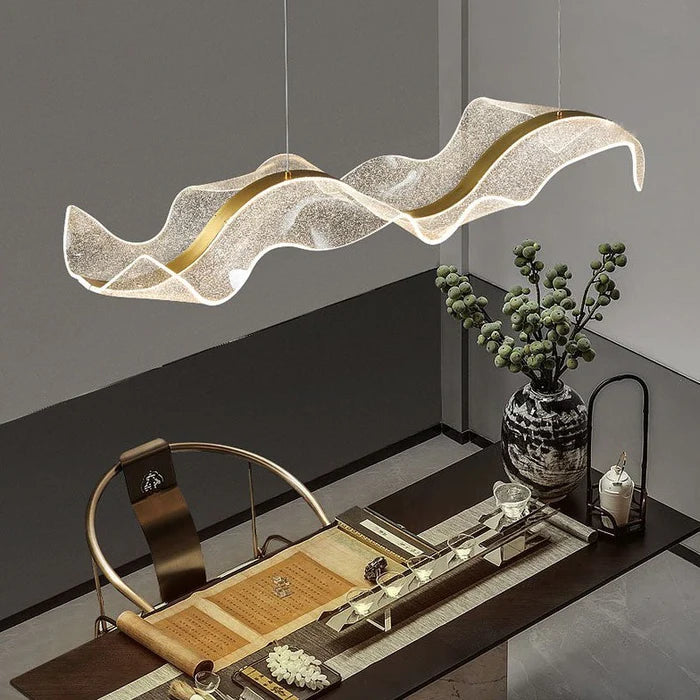 Aurora Wave luxury sculptural LED pendant light