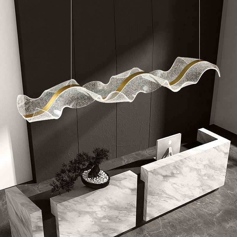 Aurora Wave luxury sculptural LED pendant light