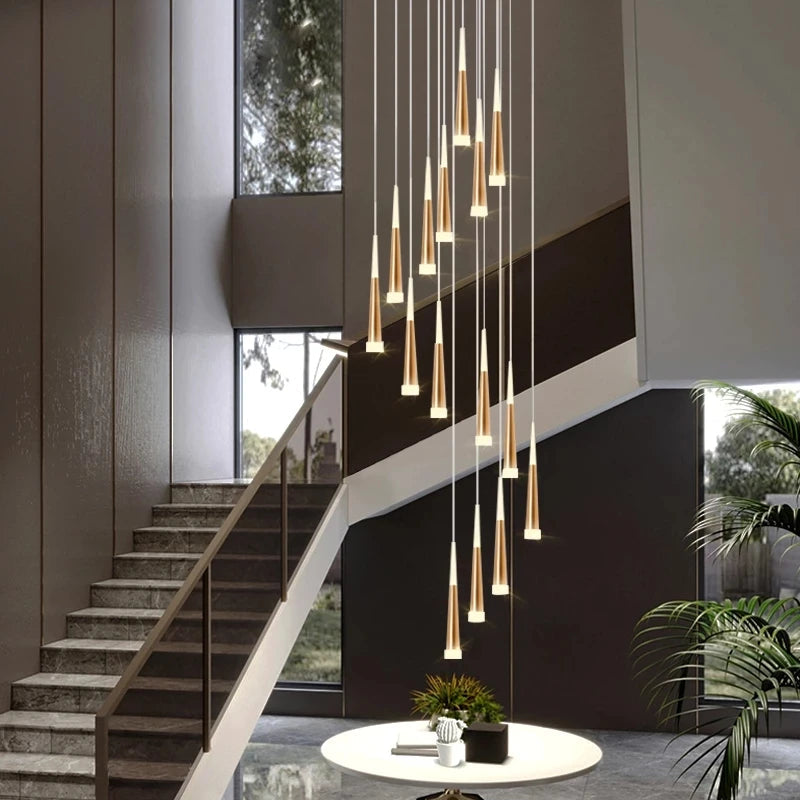 Metropolis Rain luxury vertical LED pendant light with elongated elements