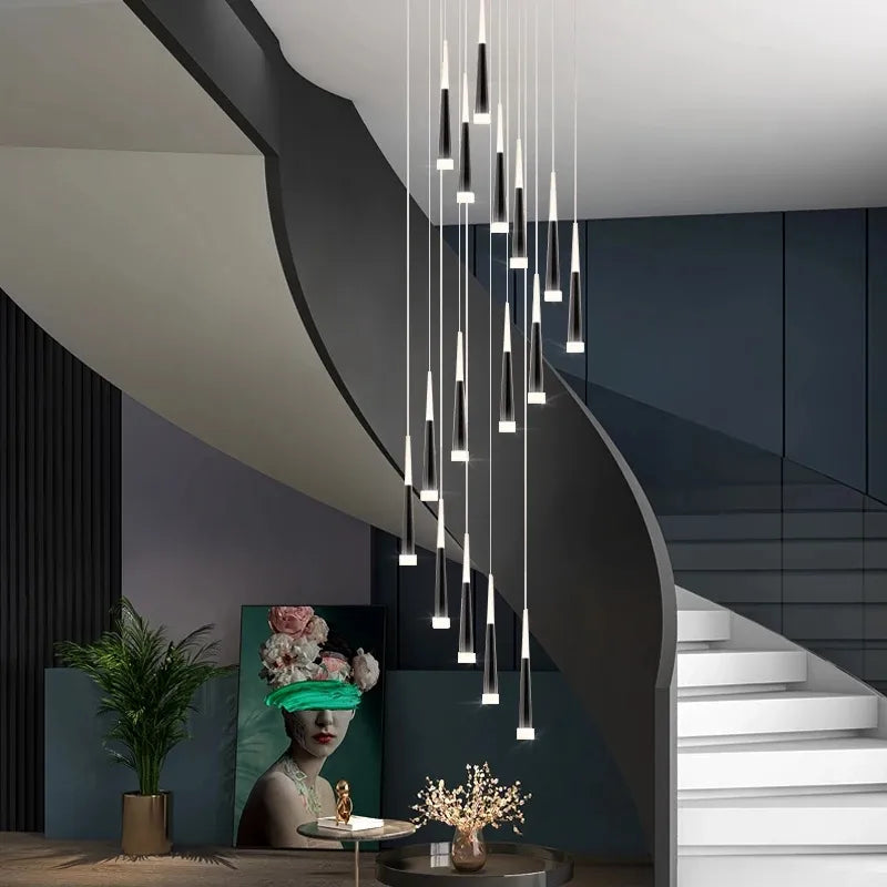 Metropolis Rain luxury vertical LED pendant light with elongated elements