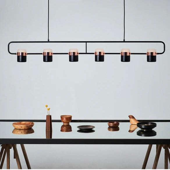 Midnight Frame modern black geometric LED chandelier