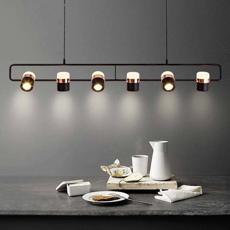 Midnight Frame modern black geometric LED chandelier