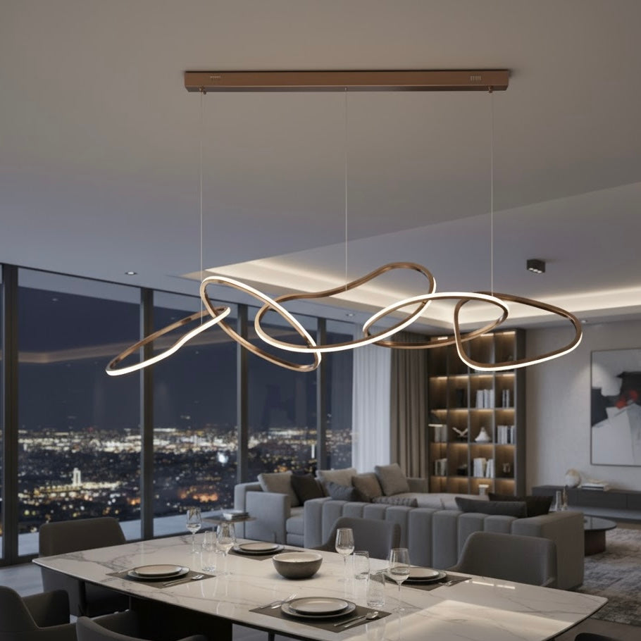 Infinity Rings modern LED ring pendant light with luminous circles