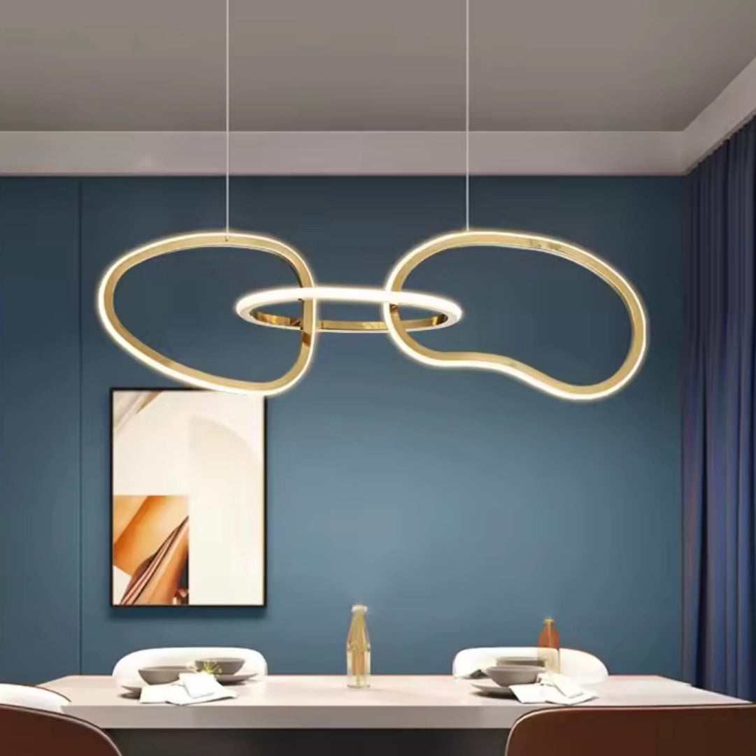 Infinity Rings modern LED ring pendant light with luminous circles