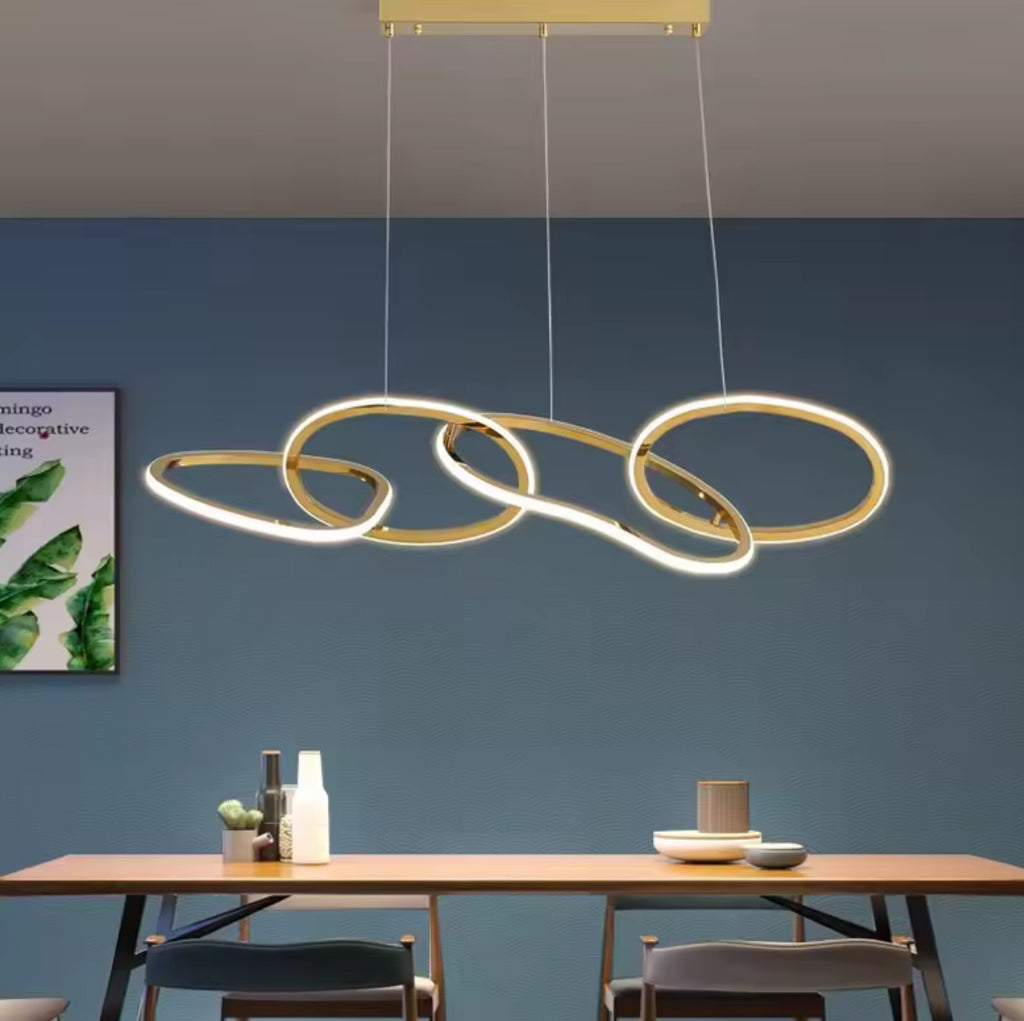 Infinity Rings modern LED ring pendant light with luminous circles