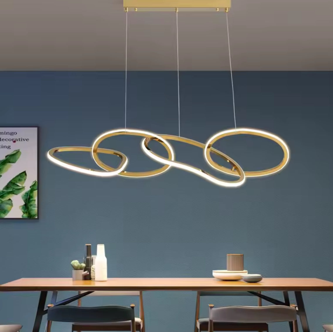 Infinity Rings modern LED ring pendant light with luminous circles