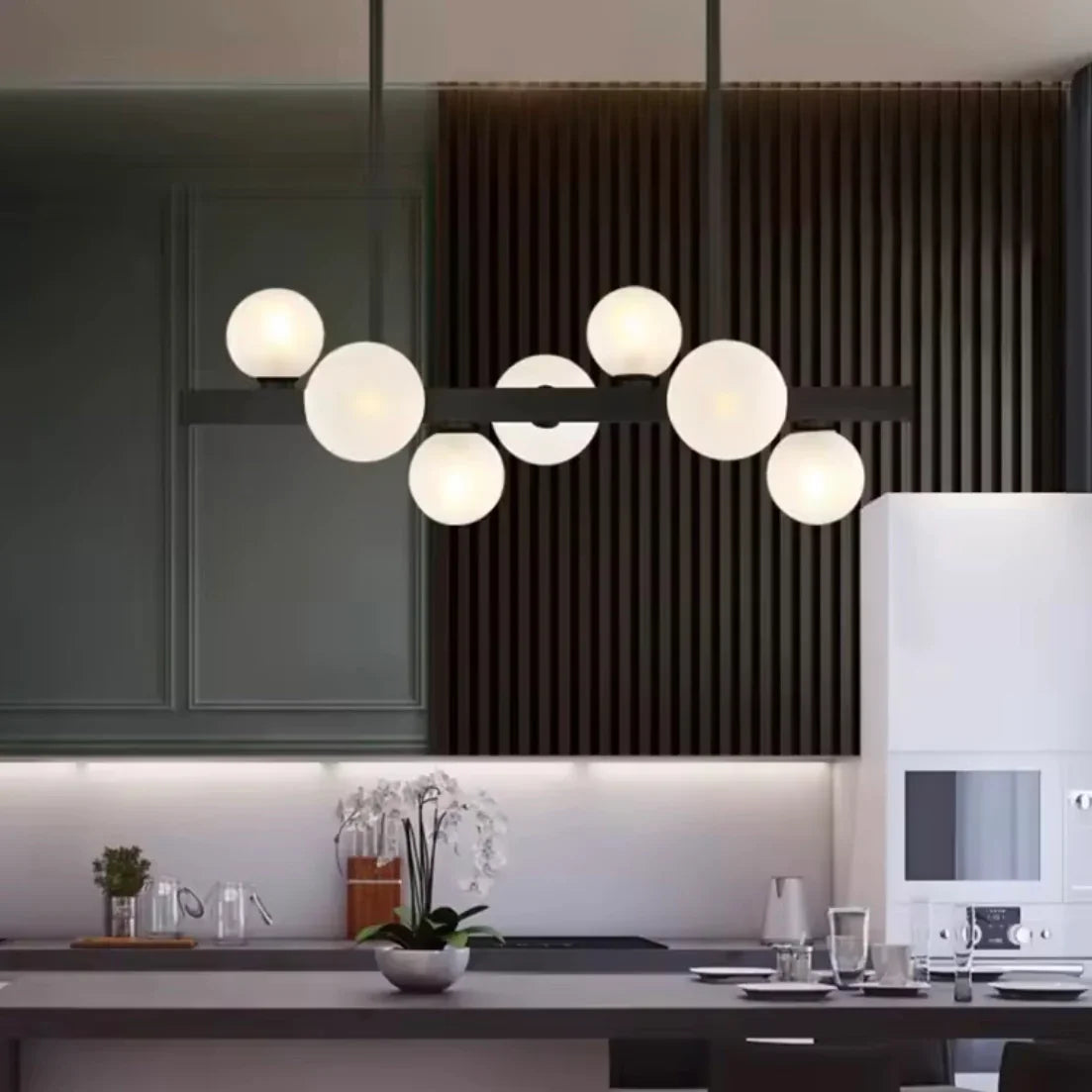 Gravity Silk luxury sculptural LED pendant light with flowing lines