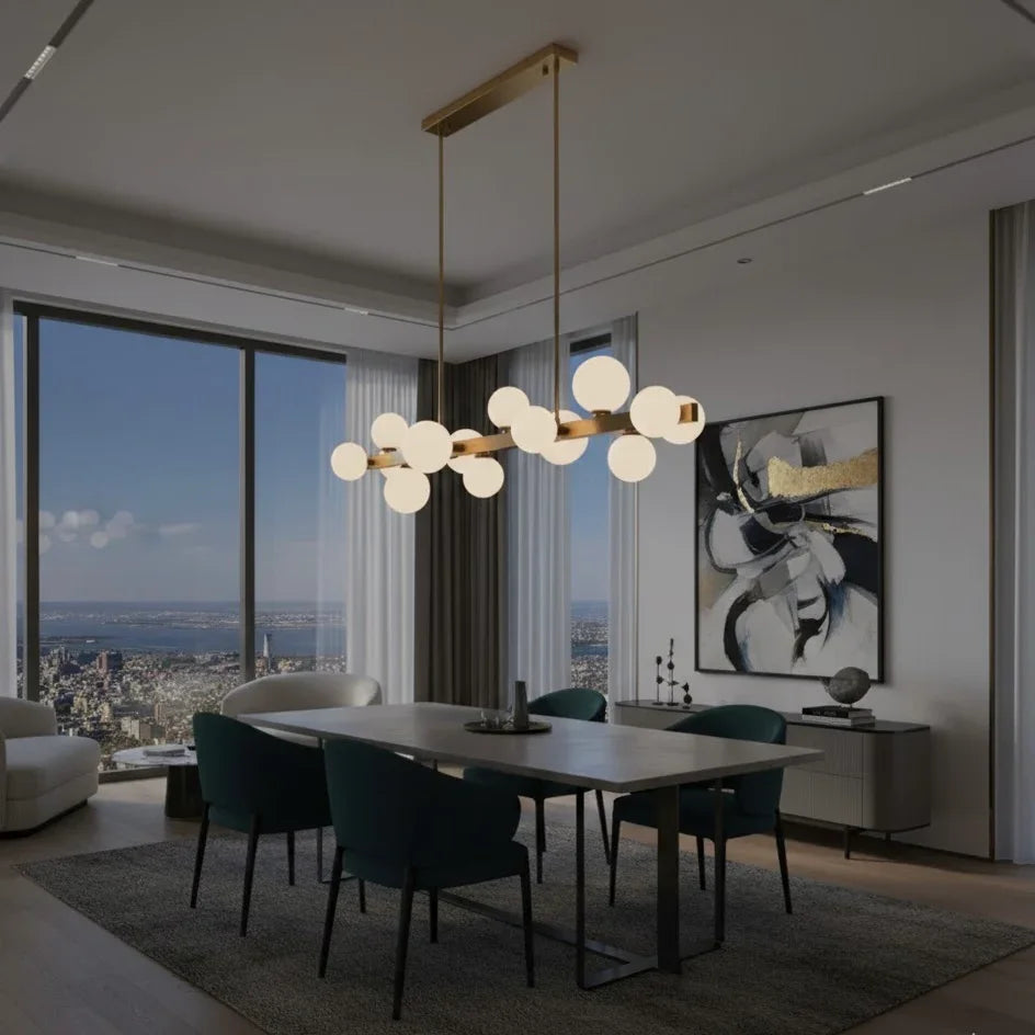 Gravity Silk luxury sculptural LED pendant light with flowing lines