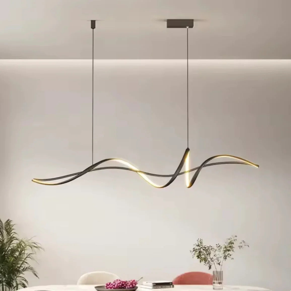 Plissé Serenity minimalist LED pendant chandelier with pleated design