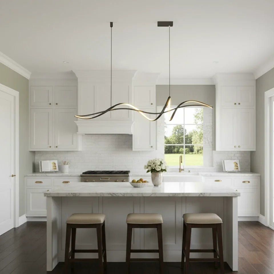 Plissé Serenity minimalist LED pendant chandelier with pleated design