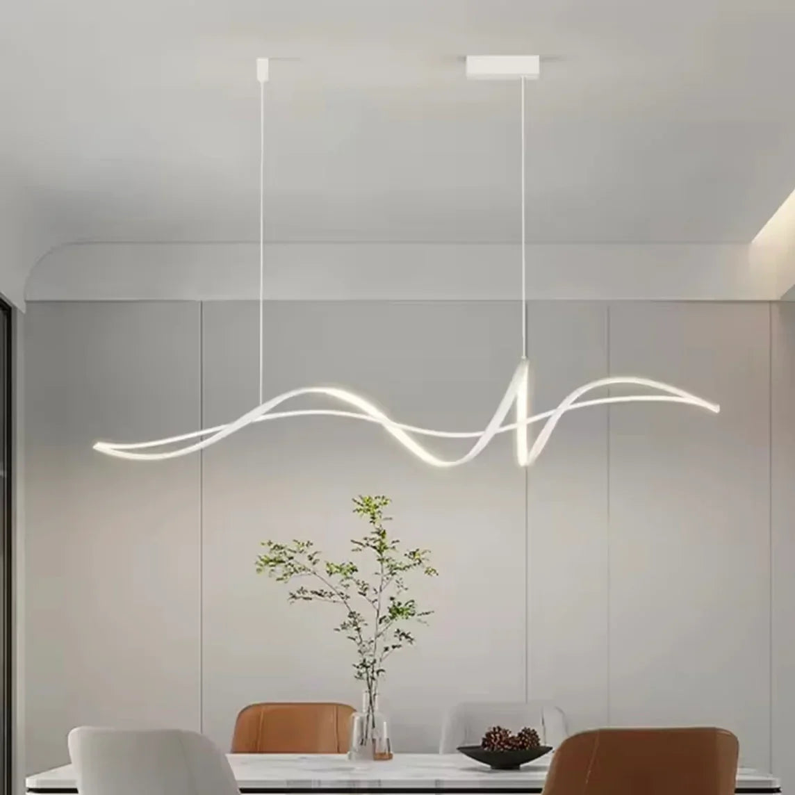 Plissé Serenity minimalist LED pendant chandelier with pleated design