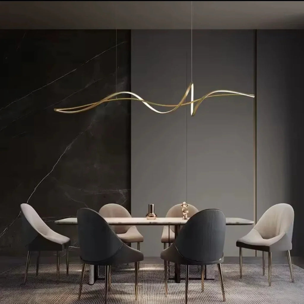 Plissé Serenity minimalist LED pendant chandelier with pleated design