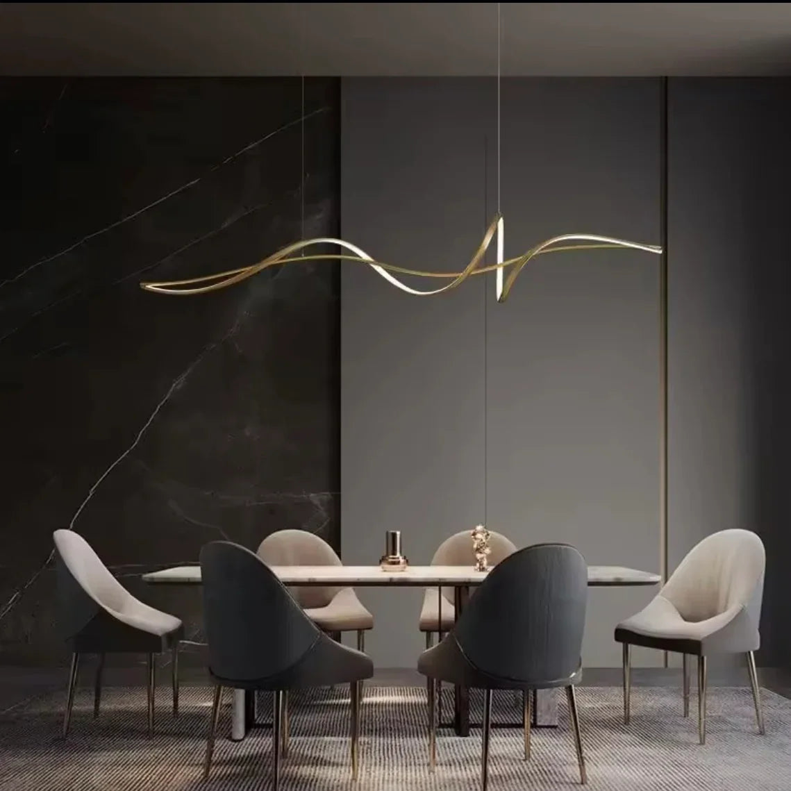 Plissé Serenity minimalist LED pendant chandelier with pleated design