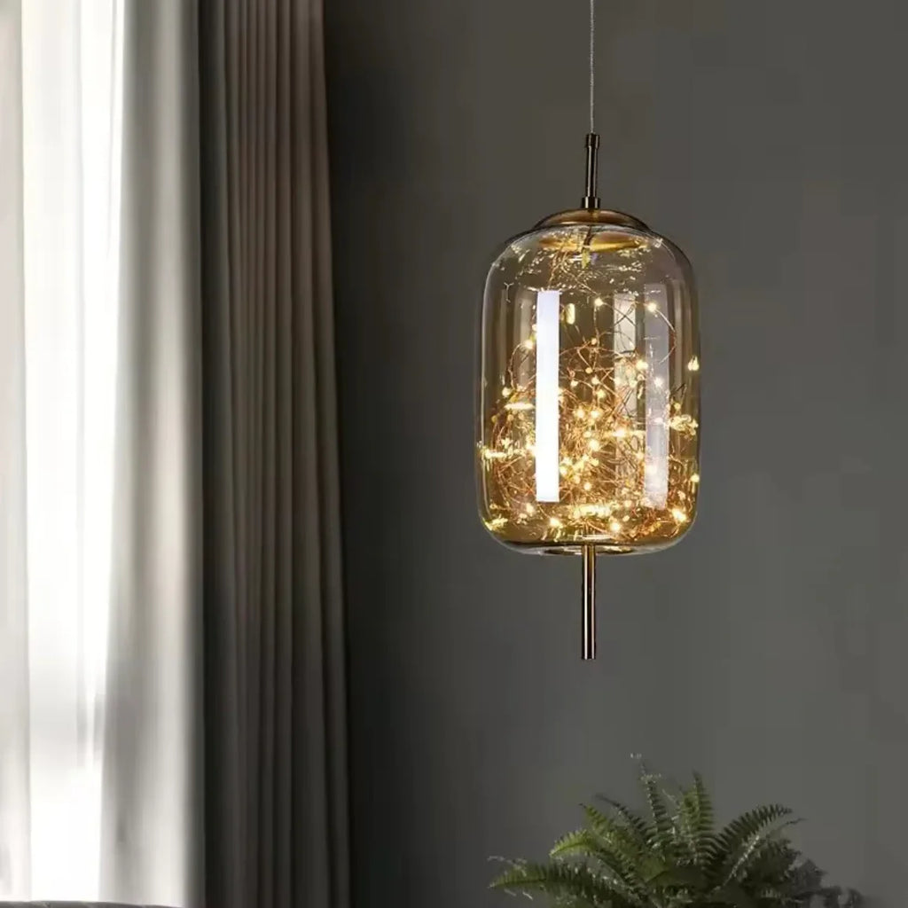 Aurora Glass sculptural LED glass pendant lights with varied shapes