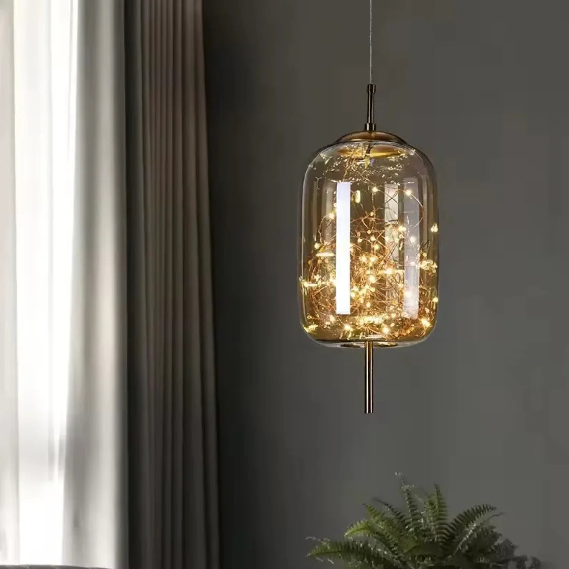 Aurora Glass sculptural LED glass pendant lights with varied shapes