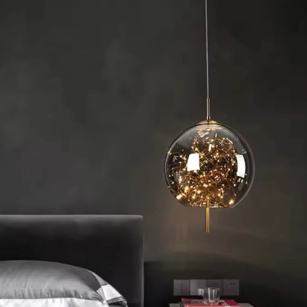 Aurora Glass sculptural LED glass pendant lights with varied shapes
