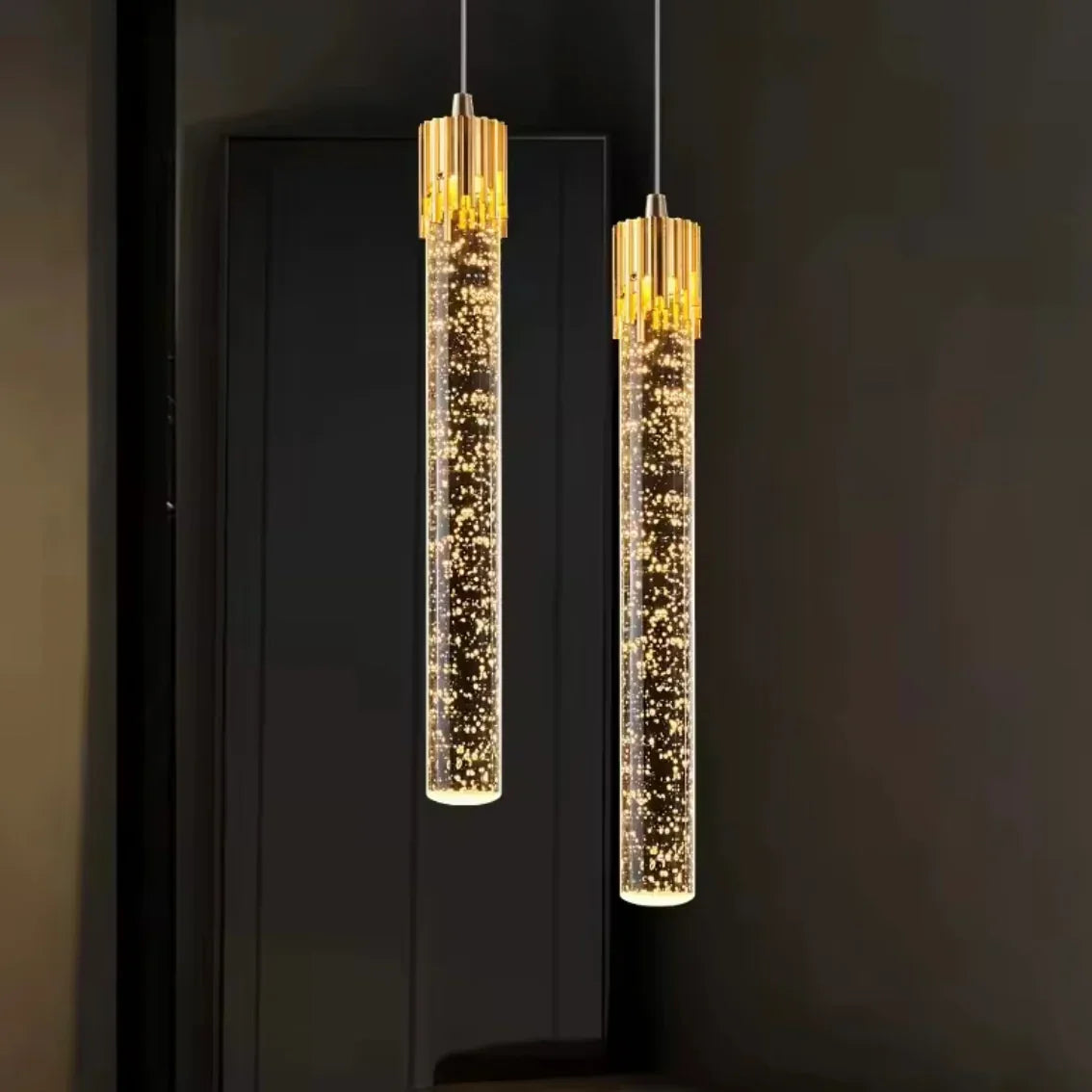 Liquid Ember sculptural LED pendant light with warm fluid design