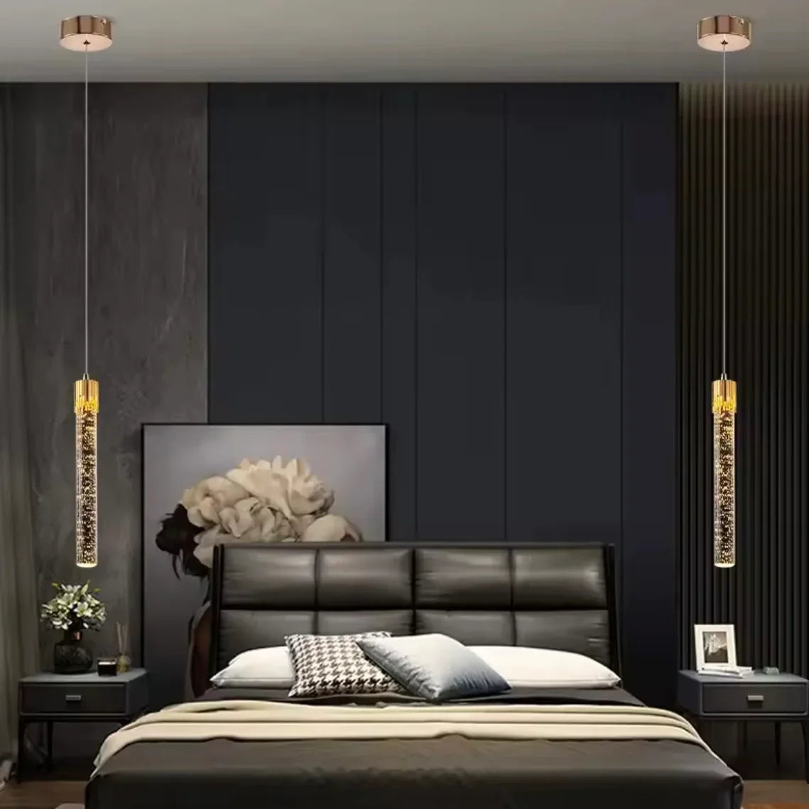 Liquid Ember sculptural LED pendant light with warm fluid design