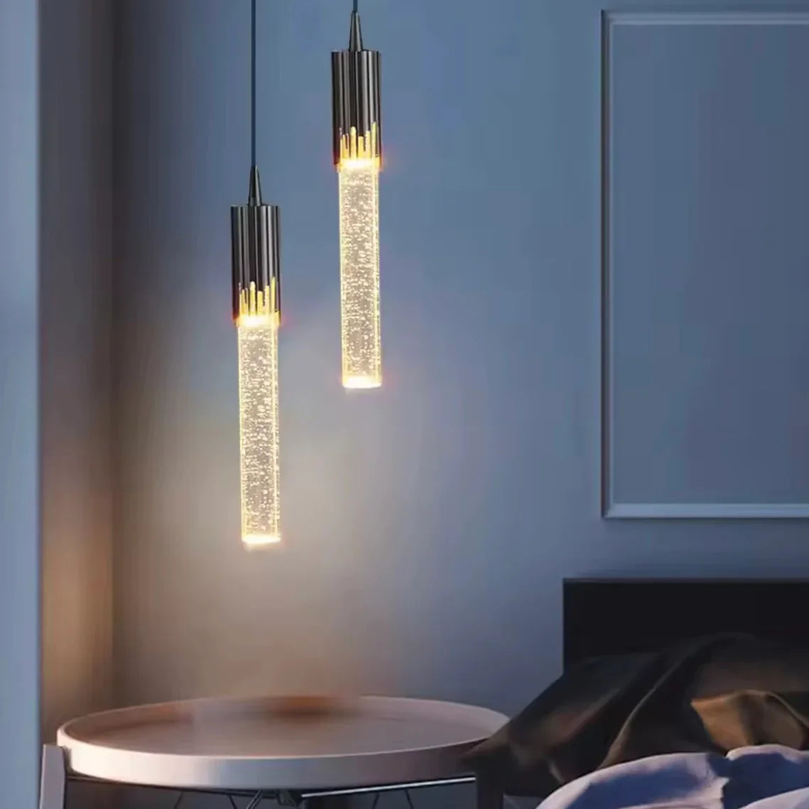 Liquid Ember sculptural LED pendant light with warm fluid design