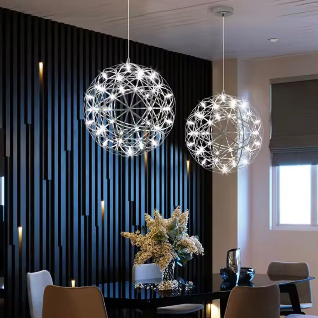 Celestial Sphere modern LED globe pendant light with luminous spheres