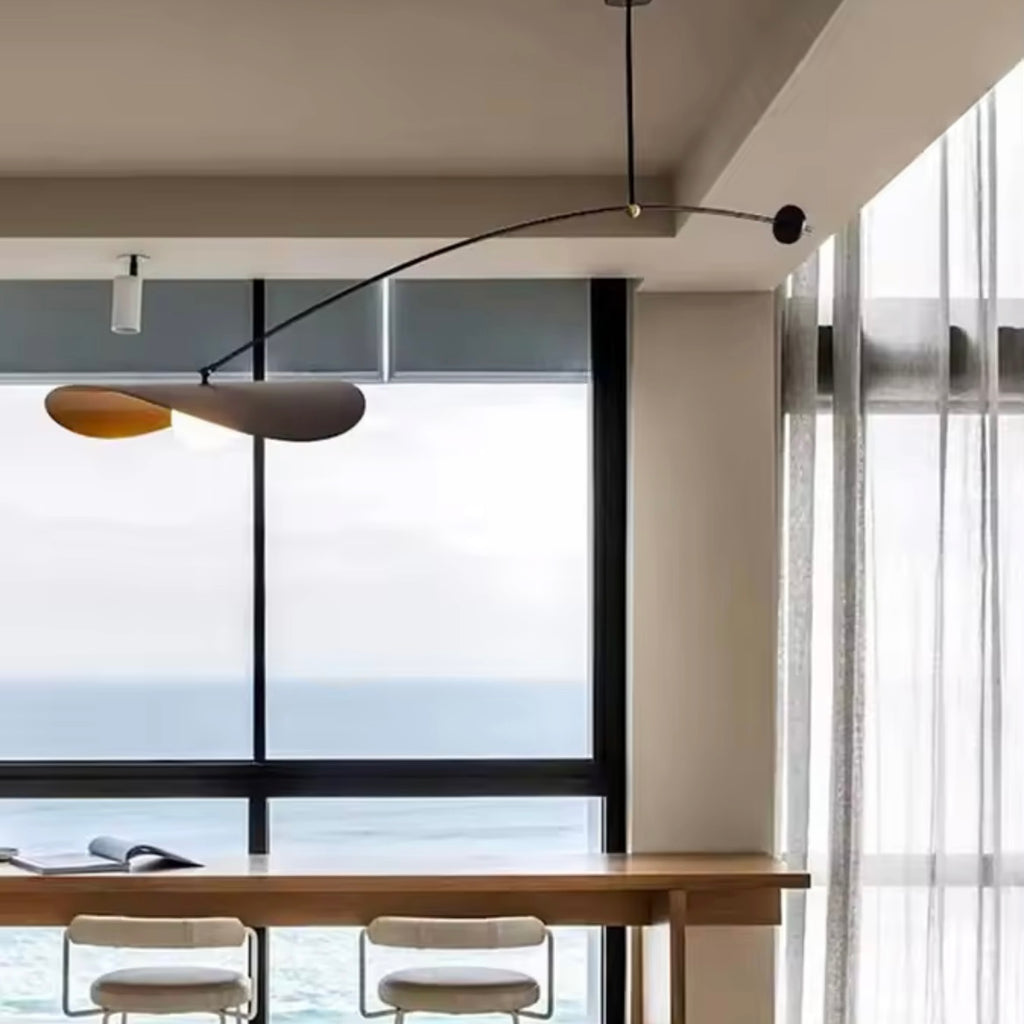 Sculpted Arc modern Scandinavian curved LED chandelier